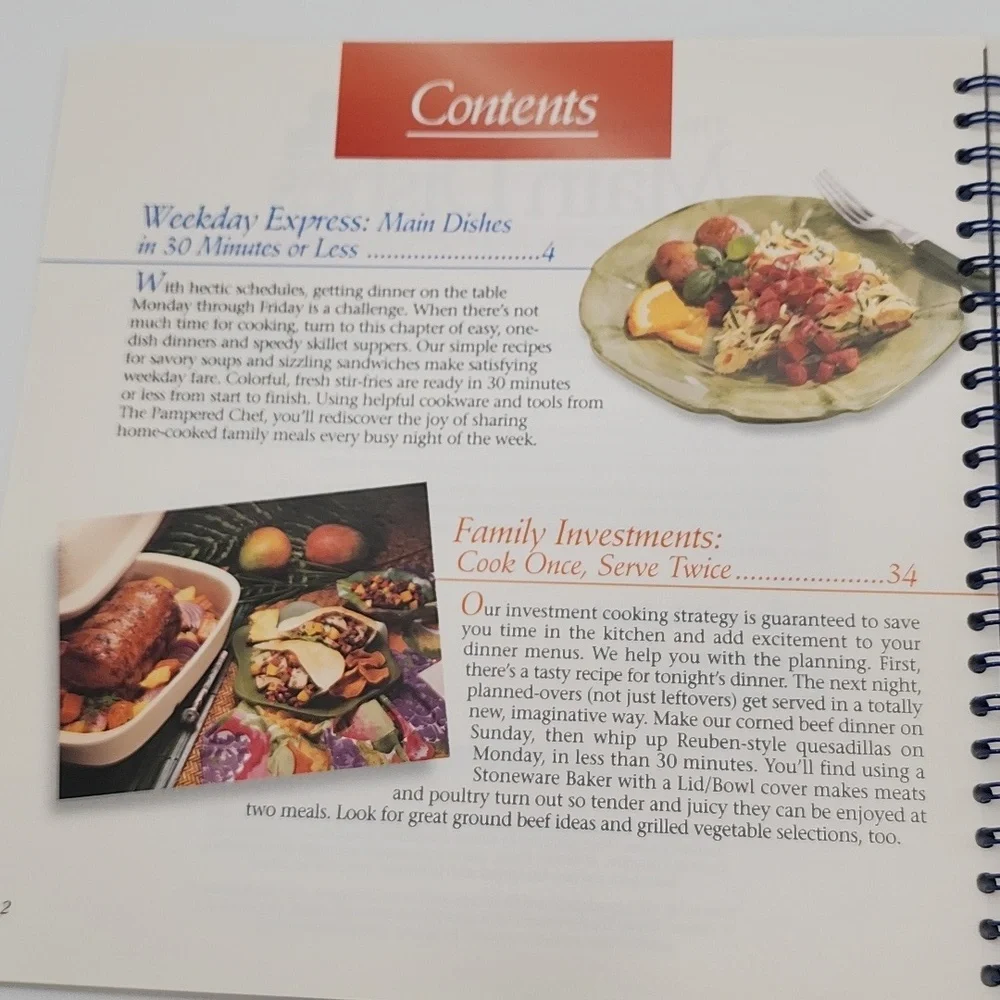 The Pampered Chef Main Dishes Recipes at the Heart of Every Meal Cookbook